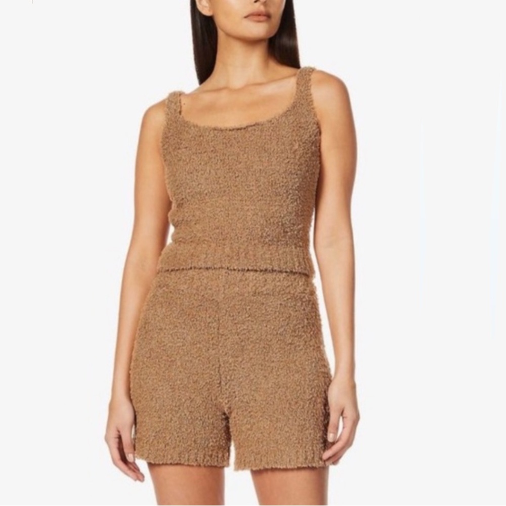 SKIMS Cozy Knit Tank Top in Camel Brown
